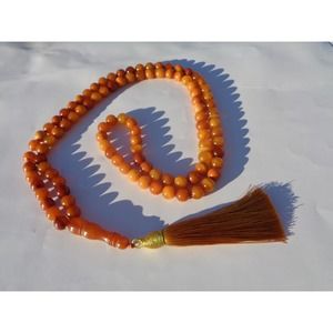 99 Bead Rosary, Baltic Amber Prayer Beads Necklace, Tasbih, Misbaha 47gr